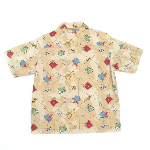 Vintage Gymboree 2001 Route 66 Travel Road Trip Map Print Button Up 18-24M - Picture 2 of 5